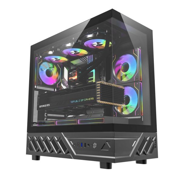 DarkFlash DS950 számítógépház (fekete) + 6 ventilátor (DS950 BLK +6F)